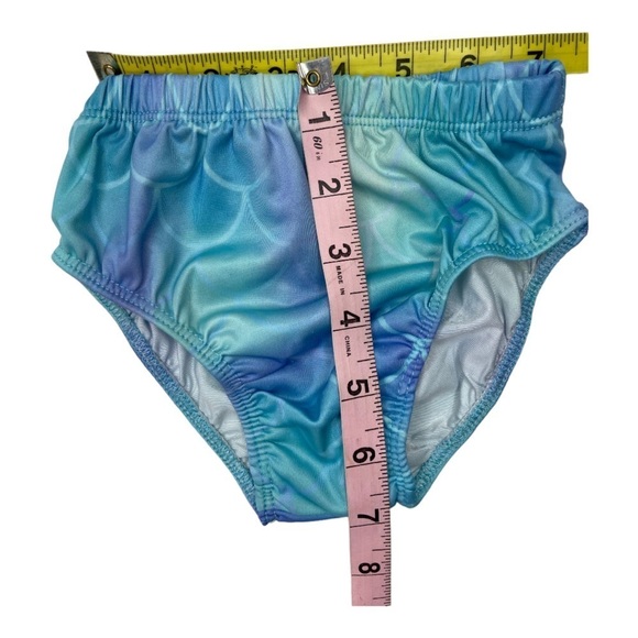 Handmade Little Girls Mermaid Blue Purple 2 PC Bikini Swimsuit - Picture 9 of 11